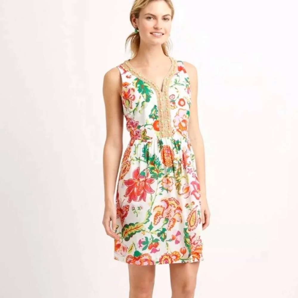 Vineyard Vines island floral v neck dress